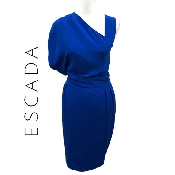 Escada 100% Silk Blue Dress - Picture 1 of 10